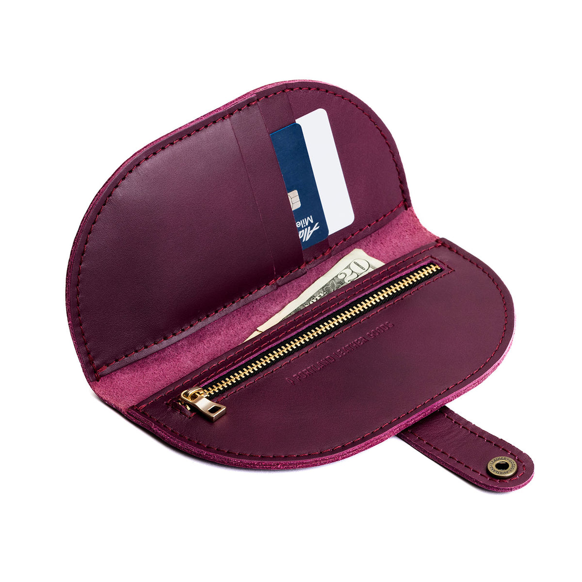 Lollipop | Semicircle bifold wallet with snap closure open