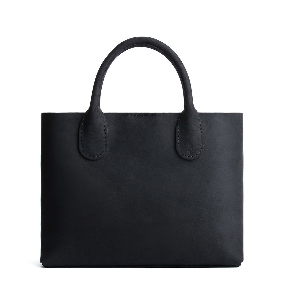 Shadow Black*Large | Mid-size tote purse with structured leather handles and crossbody strap
