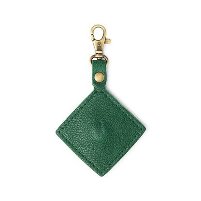 Bacalar | Diamond shaped leather AirTag holder on a lobster clasp keychain