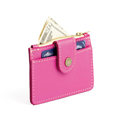 Lip Gloss | Compact wallet with snap closure and zippered pouch