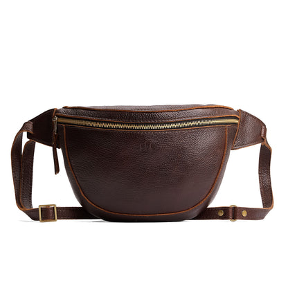 Coldbrew | Leather fanny pack shaped bag with a front zipper opening