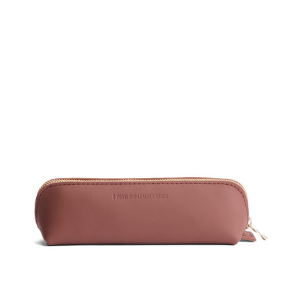 Sunkissed | Leather pouch with curved seams and top zipper