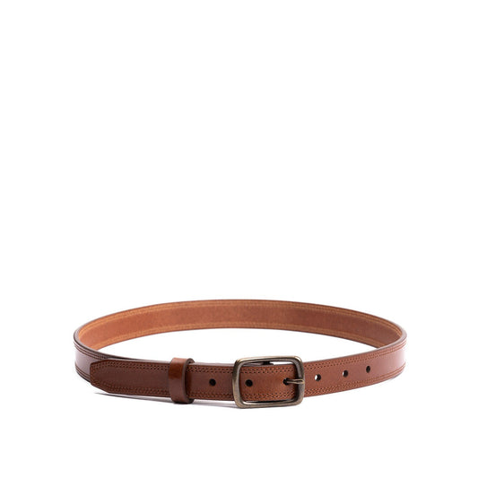 Amber | Women's slim double stitch leather belt