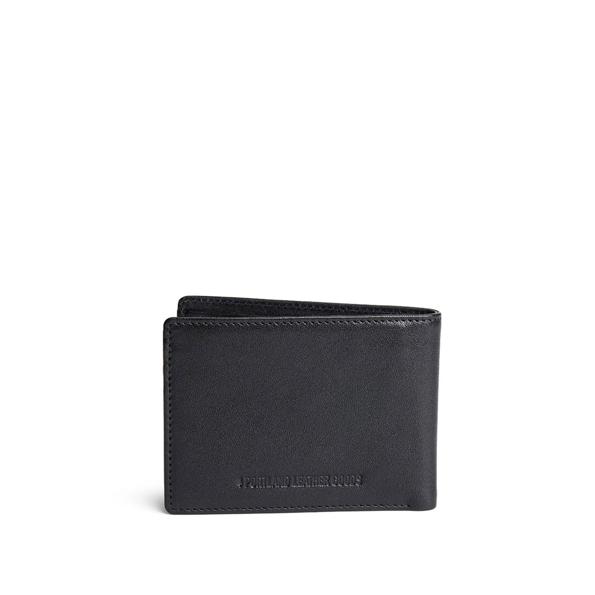 Black Rock*Classic | Bifold leather wallet with visible stitching on a white background