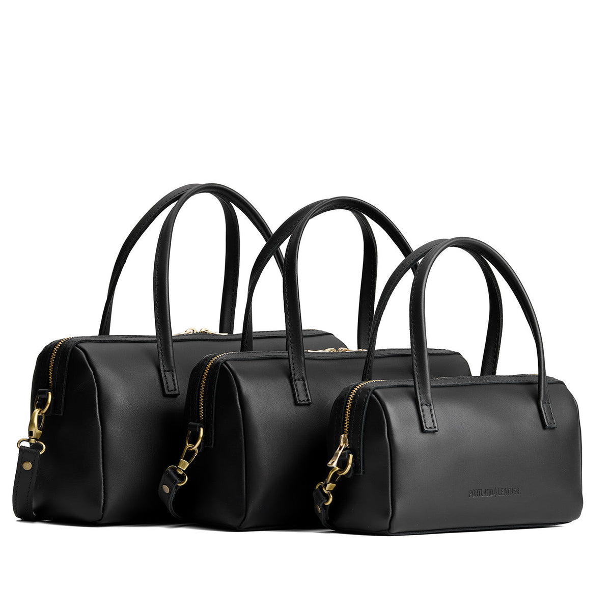 Black | Three sizes of Doctor Bag with crossbody straps