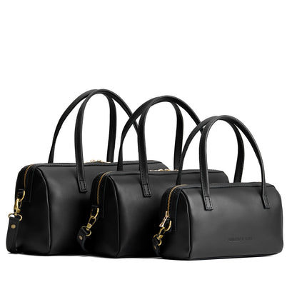 Black | Three sizes of Doctor Bag with crossbody straps