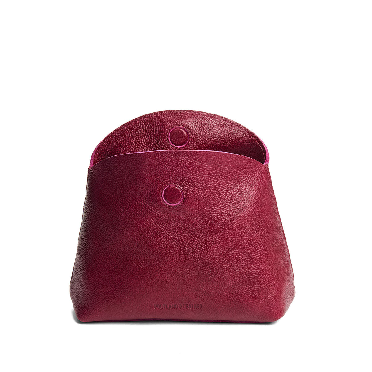 Orchid | Leather pouch with an open folded magnetic closure