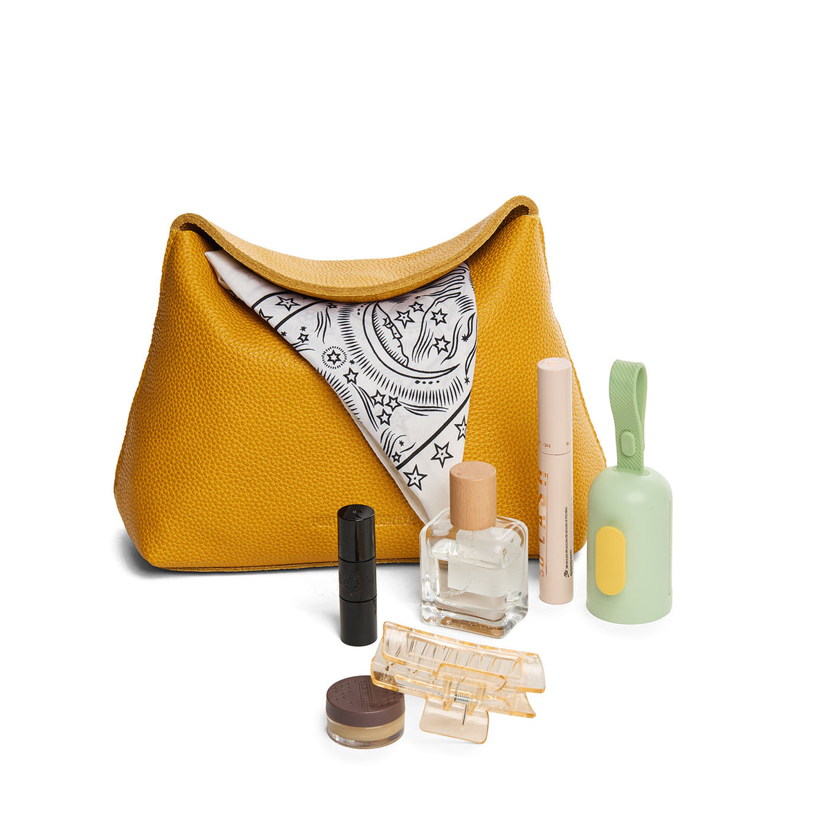 Sunshine | Leather pouch with a folded magnetic closure
