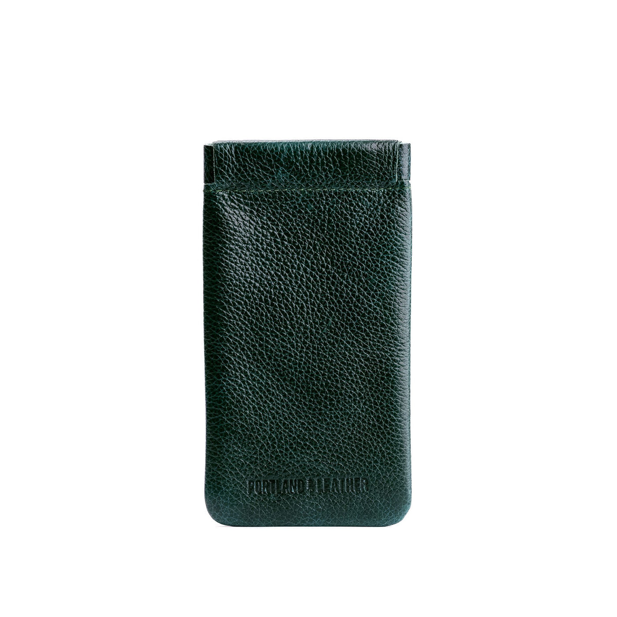 Forest Green | Leather glasses case with hidden metal spring closure