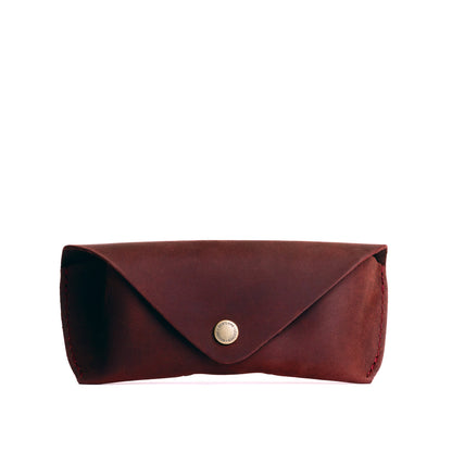Merlot | Leather sunglasses case with snap closure