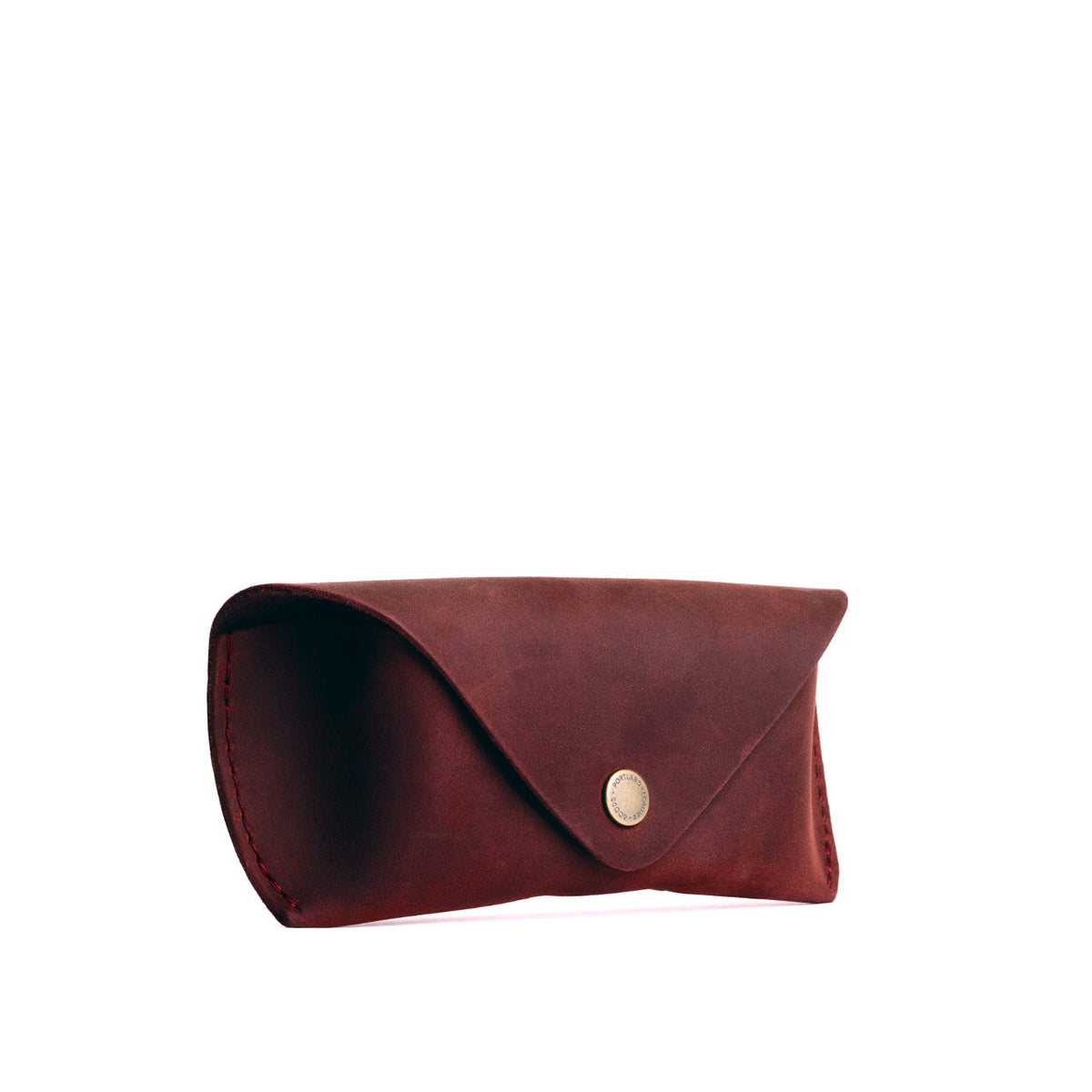 Merlot | Leather sunglasses case with snap closure