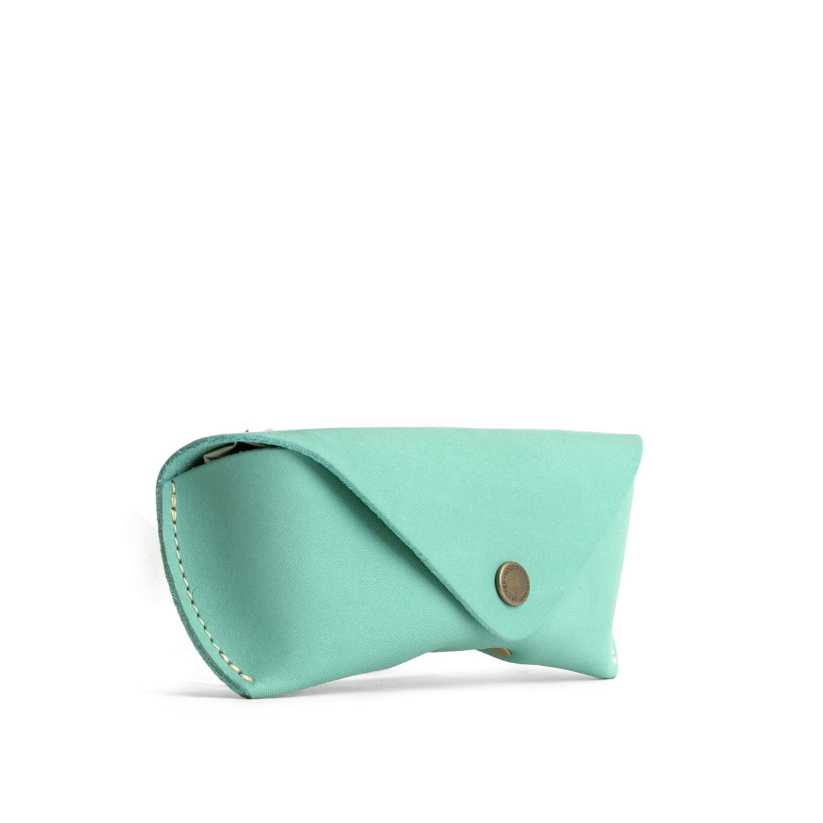 Mint | Leather sunglasses case with snap closure