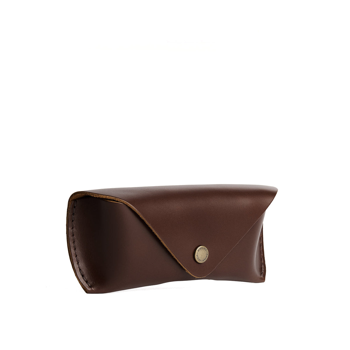 Chocolate Brown | Leather sunglasses case with snap closure