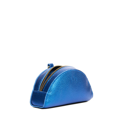 Comet Blue | Small half-moon shaped keychain pouch with zipper closure