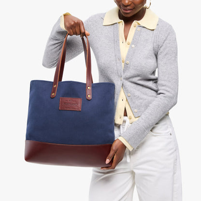 Tugboat | Canvas tote with leather base and handles