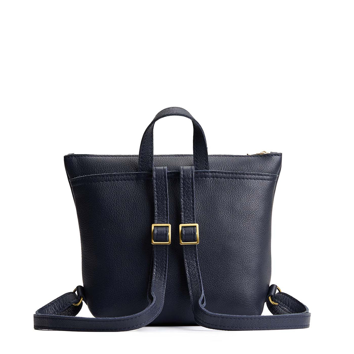 Night Owl*Small | Small square slim leather tote backpack