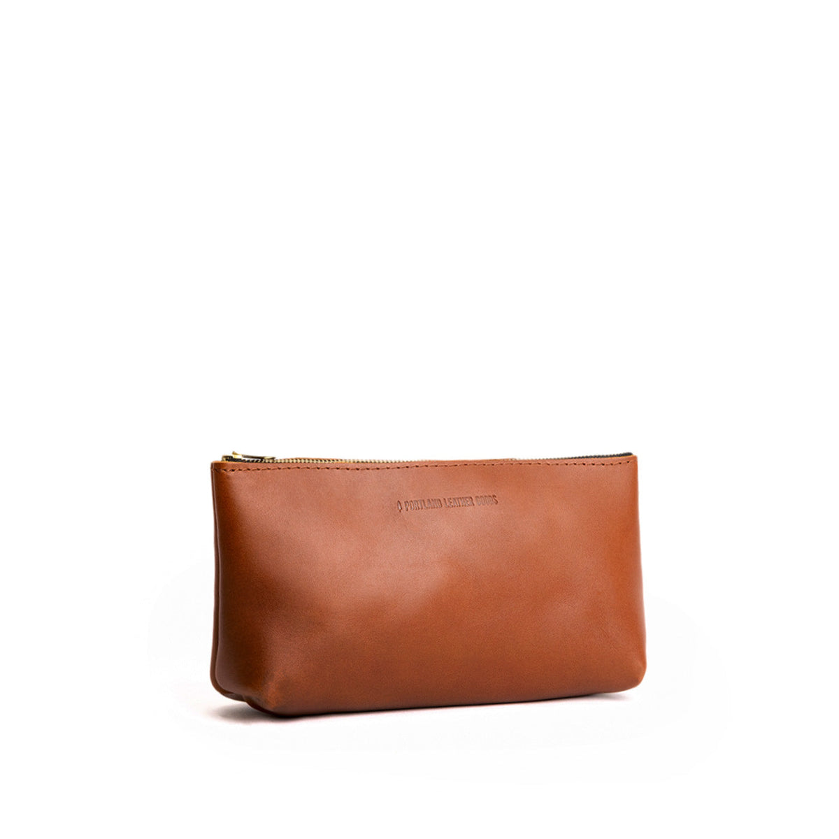 Honey | Leather utility bag pouch with top zipper