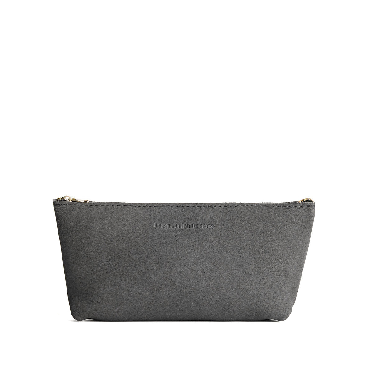 Smoke Grey | Leather utility bag pouch with top zipper
