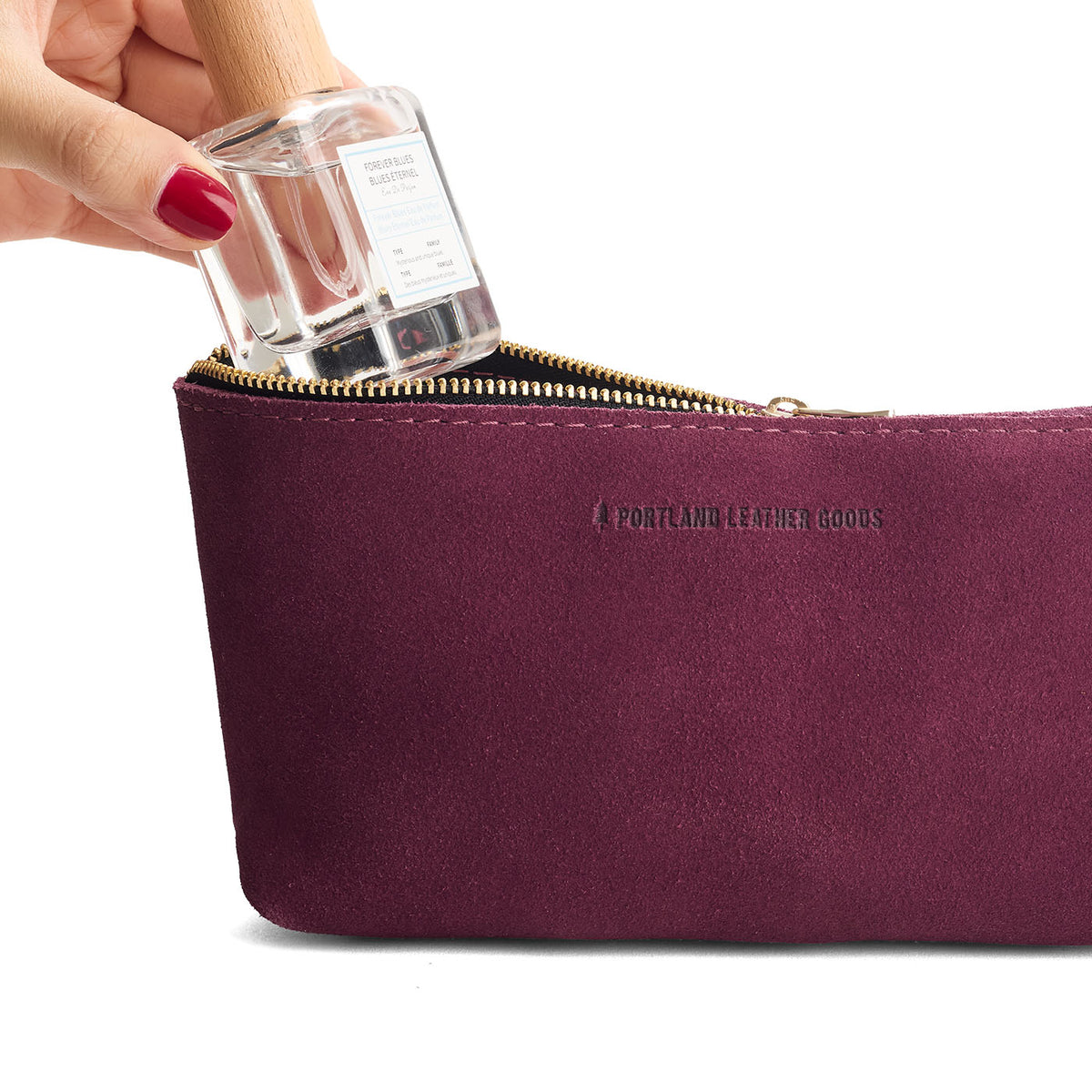 Superbloom | Leather utility bag pouch with top zipper
