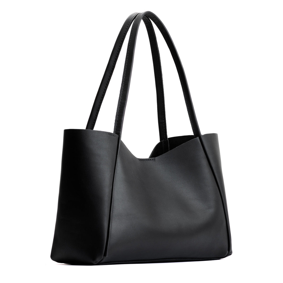 Black*Large | Large wide tote with leather straps and snap closure