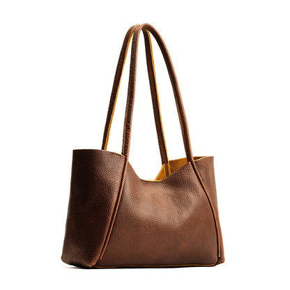 Asheville*Medium | Wide tote with leather straps and snap closure
