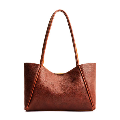 Nutmeg*Medium | Wide tote with leather straps and snap closure