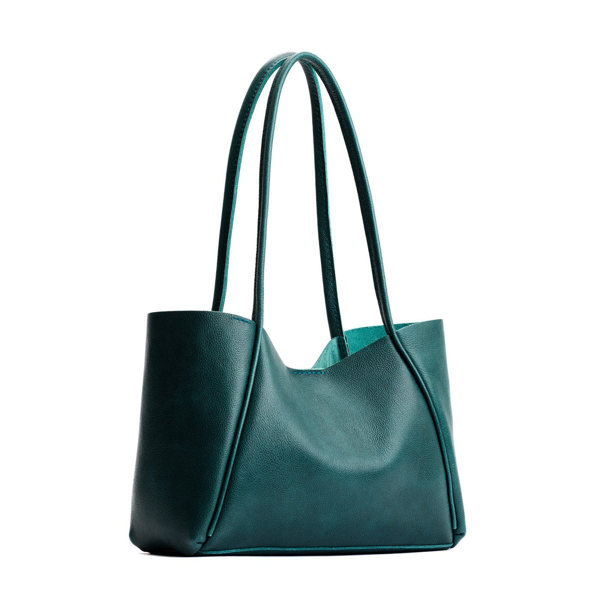 Sea Glass*Medium | Wide tote with leather straps and snap closure