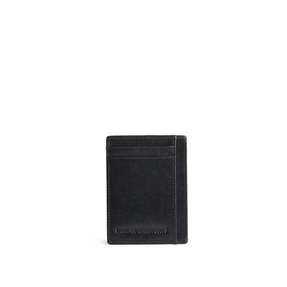 Black Rock | Vertical leather card holder on a white background