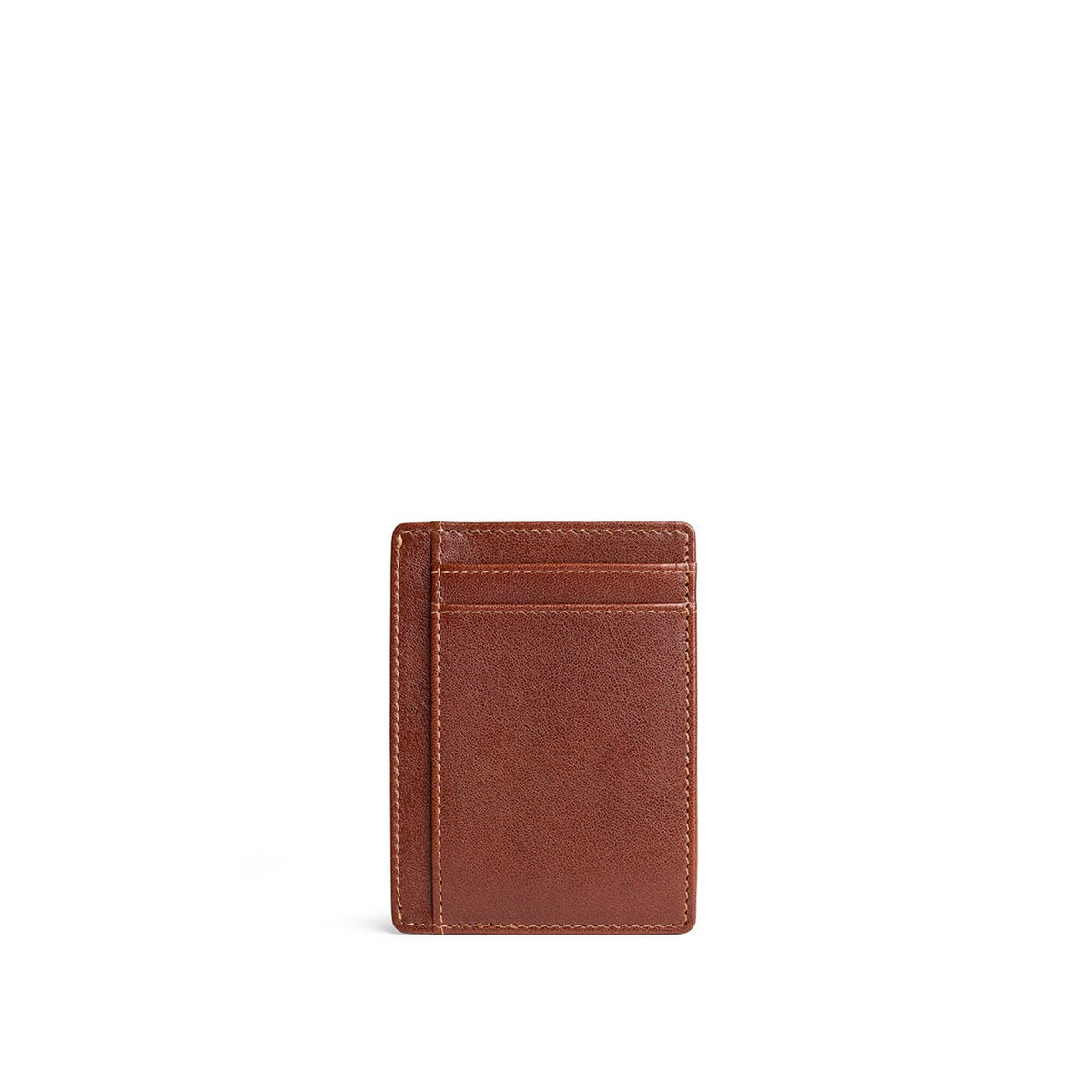 Saddlestone | Vertical leather card holder on a white background