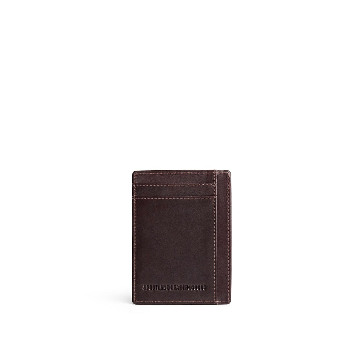 Trailstone | Vertical leather card holder on a white background