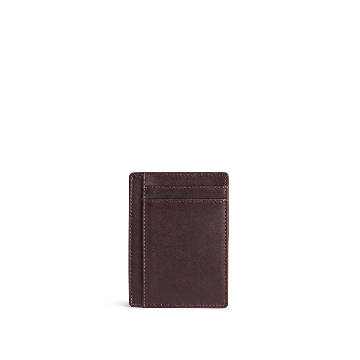 Trailstone | Vertical leather card holder on a white background