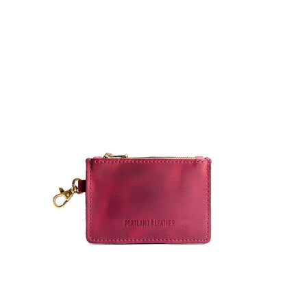 Anemone | Leather double zip wallet with keychain clasp