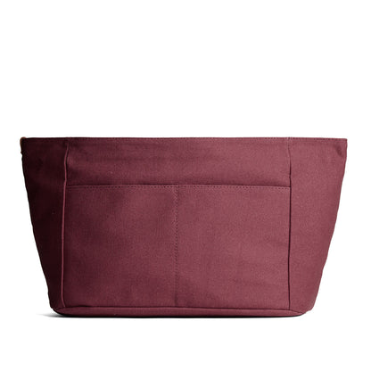 Maroon*Zipper*Large | Large canvas bag insert for organization